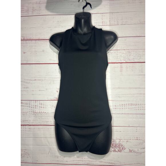 New Express Body Contour High Compression Black Bodysuit Size Small - Picture 1 of 7